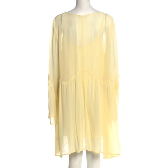 LACAUSA Scoop Neck Knee-Length Dress Canary Yellow - Picture 2 of 6